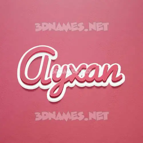 ayxan in Red Scribble style - 3D name wallpaper