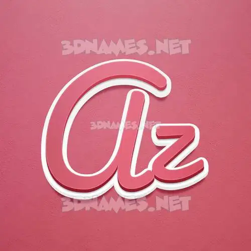 az in Red Scribble style - 3D name wallpaper