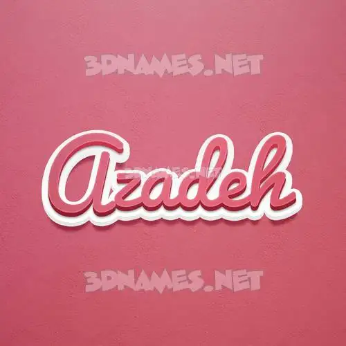 azadeh in Red Scribble style - 3D name wallpaper