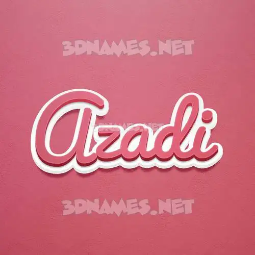 azadi in Red Scribble style - 3D name wallpaper