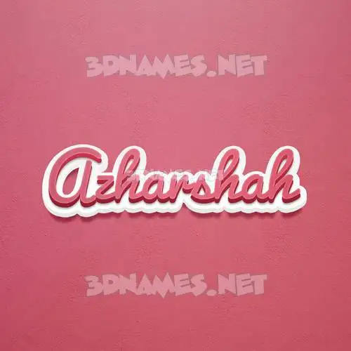 azharshah in Red Scribble style - 3D name wallpaper