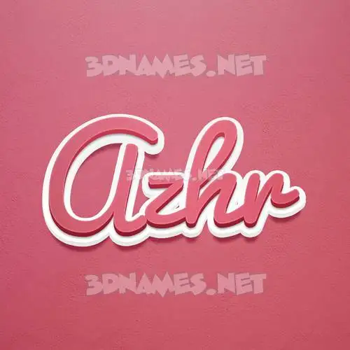 azhr in Red Scribble style - 3D name wallpaper