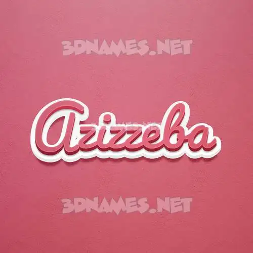 azizzeba in Red Scribble style - 3D name wallpaper