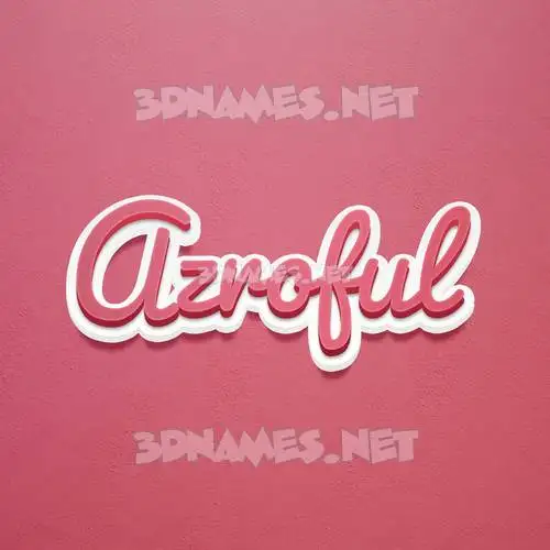 azroful in Red Scribble style - 3D name wallpaper