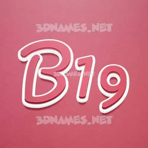 b19 in Red Scribble style - 3D name wallpaper