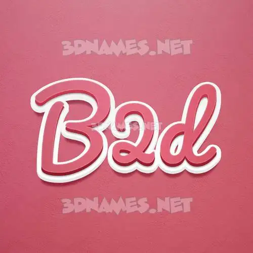 b2d in Red Scribble style - 3D name wallpaper b2d in Red Scribble style - 3D name wallpaper