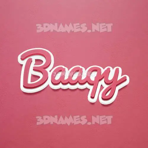 baaqy in Red Scribble style - 3D name wallpaper