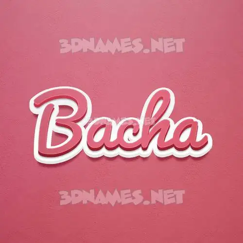 bacha in Red Scribble style - 3D name wallpaper