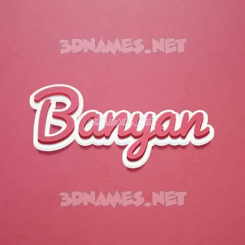 banyan in Red Scribble style - 3D name wallpaper banyan in Red Scribble style - 3D name wallpaper