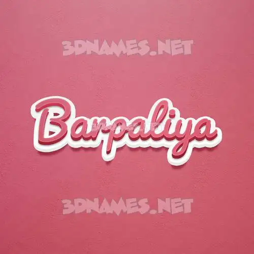 barpaliya in Red Scribble style - 3D name wallpaper