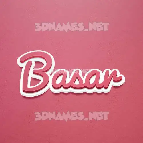 basar in Red Scribble style - 3D name wallpaper