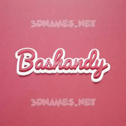 bashandy in Red Scribble style - 3D name wallpaper