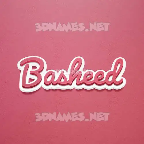 basheed in Red Scribble style - 3D name wallpaper