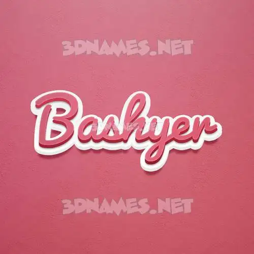 bashyer in Red Scribble style - 3D name wallpaper