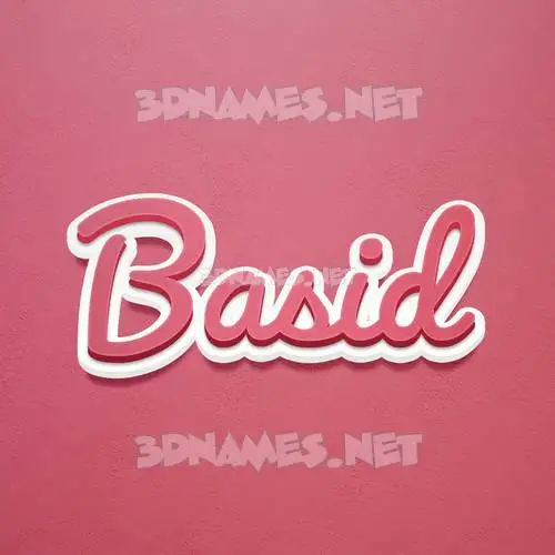 basid in Red Scribble style - 3D name wallpaper