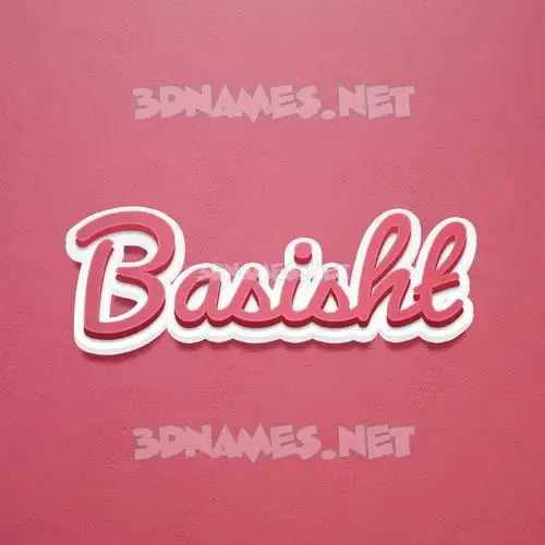 basisht in Red Scribble style - 3D name wallpaper