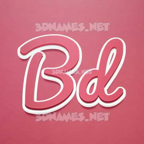 bd in Red Scribble style - 3D name wallpaper bd in Red Scribble style - 3D name wallpaper