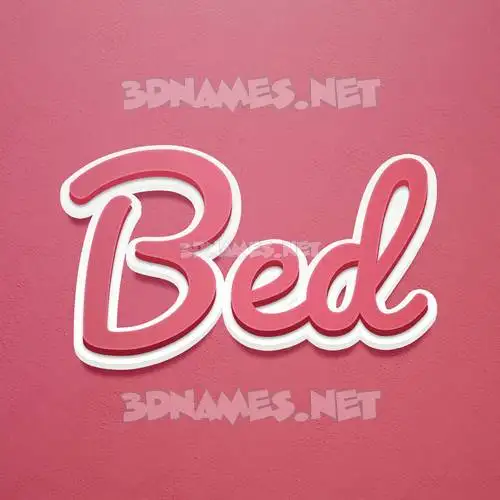 bed in Red Scribble style - 3D name wallpaper bed in Red Scribble style - 3D name wallpaper