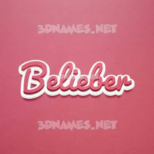 belieber in Red Scribble style - 3D name wallpaper