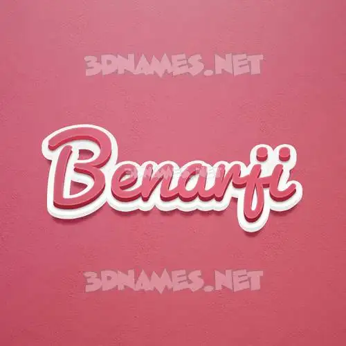 benarji in Red Scribble style - 3D name wallpaper