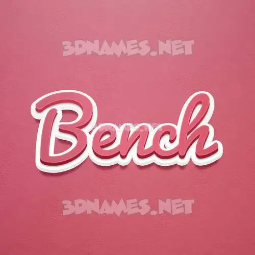 bench in Red Scribble style - 3D name wallpaper