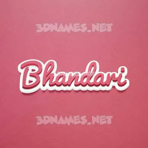 bhandari in Red Scribble style - 3D name wallpaper