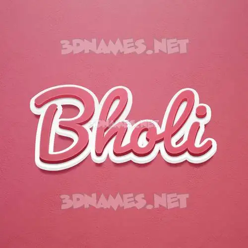 bholi in Red Scribble style - 3D name wallpaper