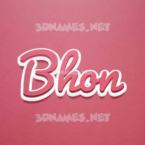 bhon in Red Scribble style - 3D name wallpaper