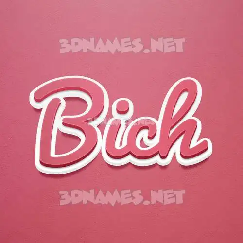 bich in Red Scribble style - 3D name wallpaper