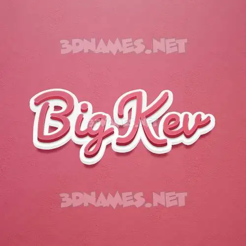 big kev in Red Scribble style - 3D name wallpaper