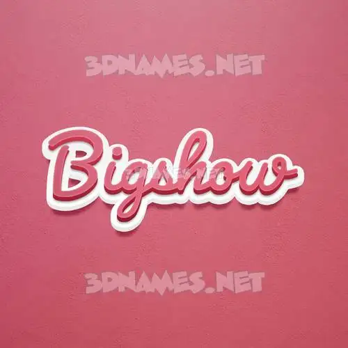 bigshow in Red Scribble style - 3D name wallpaper bigshow in Red Scribble style - 3D name wallpaper