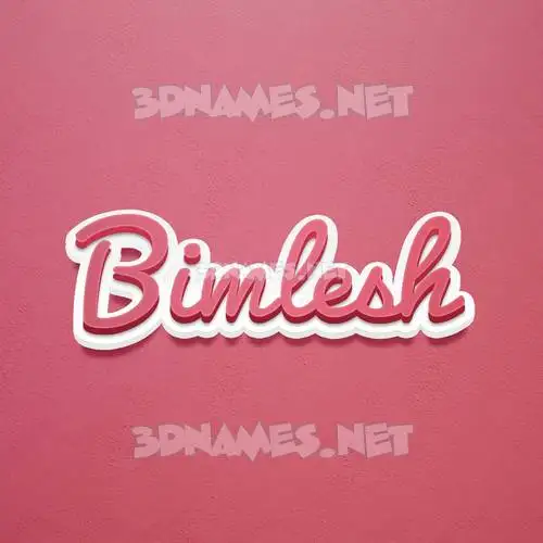 bimlesh in Red Scribble style - 3D name wallpaper