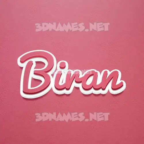 biran in Red Scribble style - 3D name wallpaper