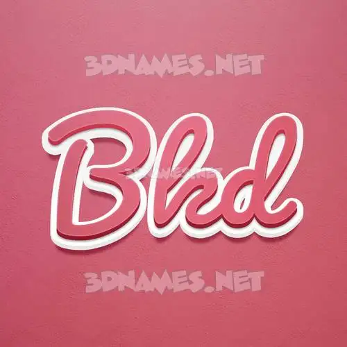 bkd in Red Scribble style - 3D name wallpaper
