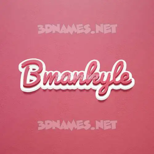 bmankyle in Red Scribble style - 3D name wallpaper
