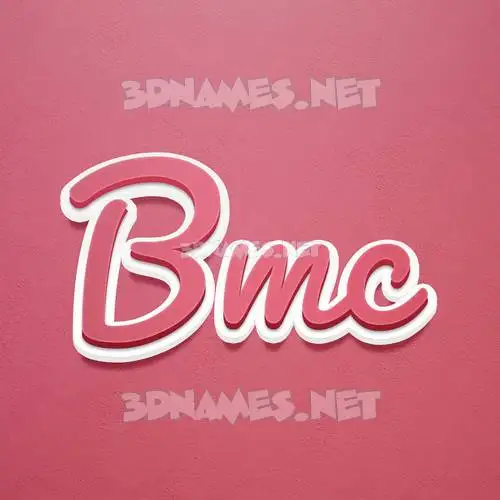 bmc in Red Scribble style - 3D name wallpaper