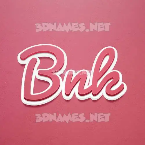 bnk in Red Scribble style - 3D name wallpaper