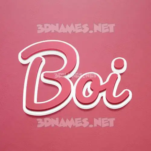 boi in Red Scribble style - 3D name wallpaper