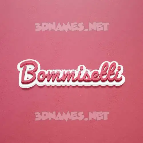 bommisetti in Red Scribble style - 3D name wallpaper