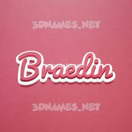 braedin in Red Scribble style - 3D name wallpaper