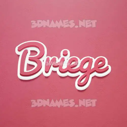 briege in Red Scribble style - 3D name wallpaper