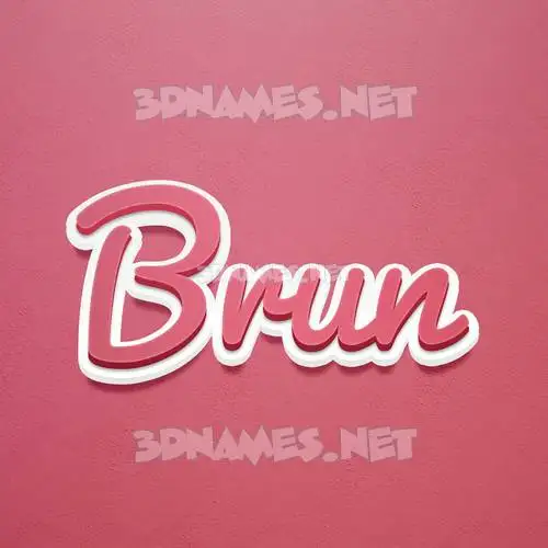 brun in Red Scribble style - 3D name wallpaper