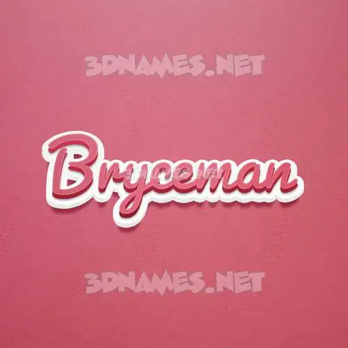 bryceman in Red Scribble style - 3D name wallpaper