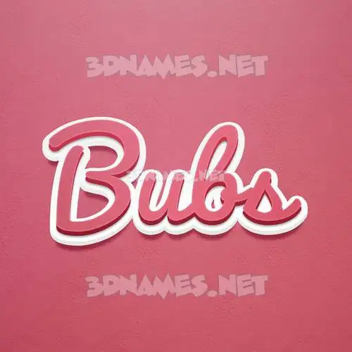 bubs in Red Scribble style - 3D name wallpaper