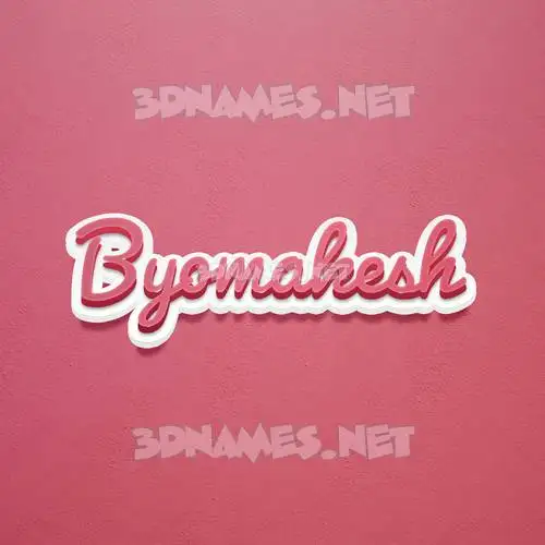 byomakesh in Red Scribble style - 3D name wallpaper