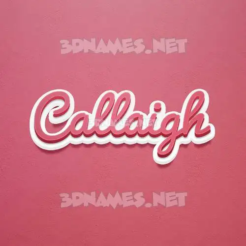 callaigh in Red Scribble style - 3D name wallpaper