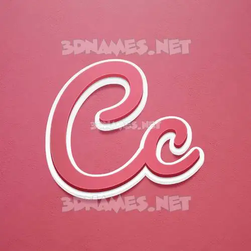 cc in Red Scribble style - 3D name wallpaper