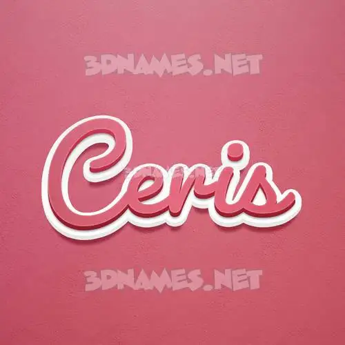 ceris in Red Scribble style - 3D name wallpaper