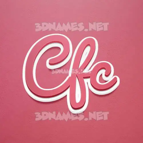 cfc in Red Scribble style - 3D name wallpaper