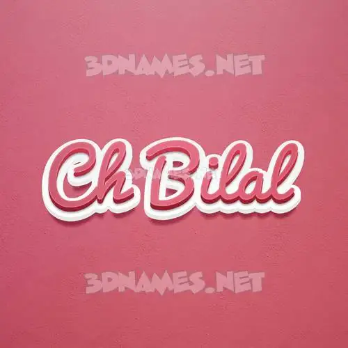 ch bilal in Red Scribble style - 3D name wallpaper